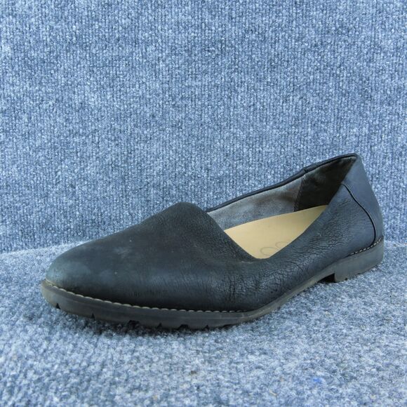Me too Cairo Women Flat Shoes Black Leather Slip‎ On Size 10 Medium - Picture 1 of 9